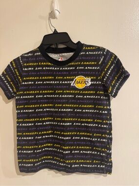 Los Angeles Lakers Kids Short Sleeve Logo Tee - Black/Purple/Yellow